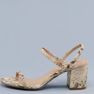 Snake skin print block heel (8.5)